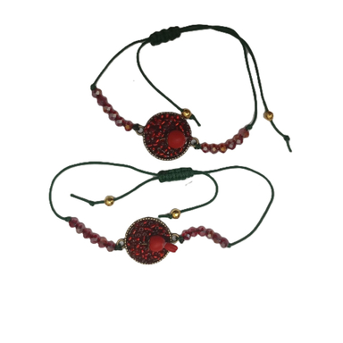 دستبند دخترانه طرح انار یلدایی کد 31306 بسته ۲ عددی