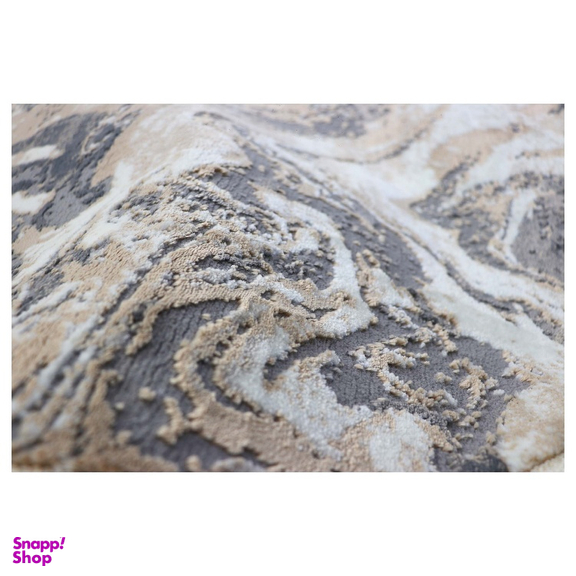 فرش گرد طرح کویر رنگ زمینه کرم