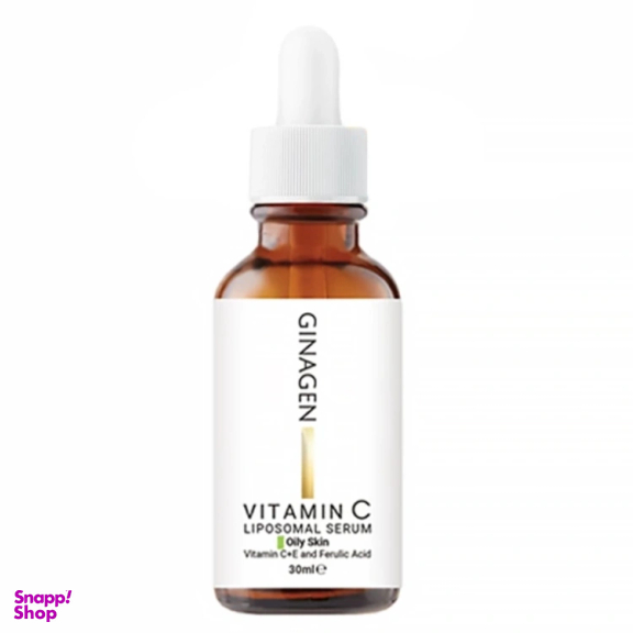سرم روشن کننده پوست ژیناژن مدل Vitamin C مناسب پوست چرب حجم 30 میلی لیتر