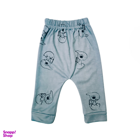 ست 3 تکه لباس نوزادی مدل دایناسور کد A11 رنگ سبز طوسی