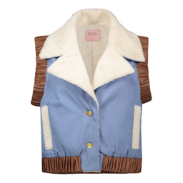 جلیقه رسمی زنانه گره استایل مدل آپاچی رنگ آبی