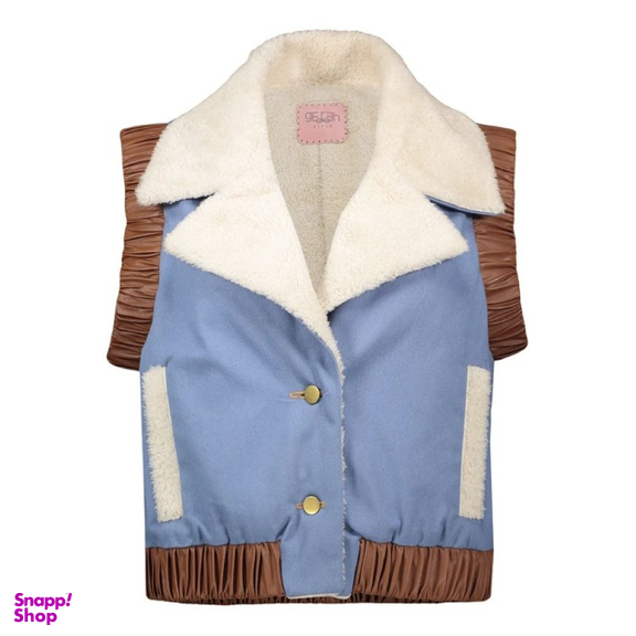 جلیقه رسمی زنانه گره استایل مدل آپاچی رنگ آبی