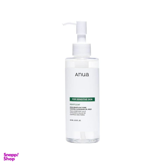 شوینده روغنی ملایم صورت آنوا مدل Heartleaf مناسب پوست های چرب و مختلط و آکنه ای حجم 200 میلی لیتر