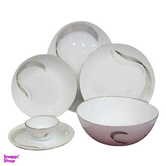 سرویس غذاخوری ۲۶ پارچه مقصود مدل شمل طلا لب طلا