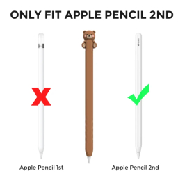 کاور قلم لمسی آهااستایل مدل PT129-2 طرح خرس مناسب اپل سری 2