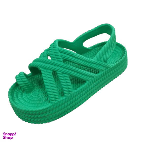 دمپایی دخترانه زیتون مدل ساحلی رنگ سبز