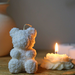 شمع طرح خرس مدل گل رز