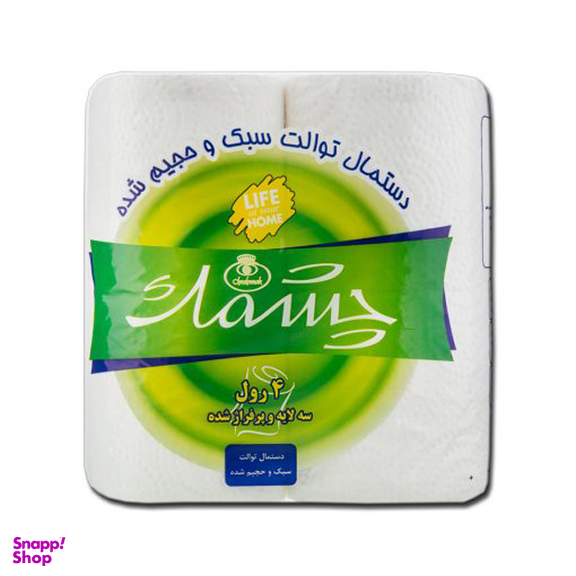 دستمال توالت رولی چشمک مدل ساده بسته 4 عددی