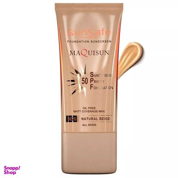 ضد آفتاب کرم پودری و پرایمری سان سیف مدل Maquisun شماره N20 حاوی SPF50 حجم ۴۰ میلی لیتر