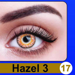 لنز چشم پرو نیو ویژن رنگ عسلی دور مشکی وسط عسلی شماره 17 به همراه جای لنز