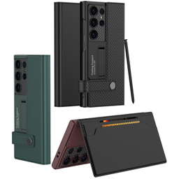 کیف چرم گوشی موبایل جی کی کی مدل Folding Support مناسب سامسونگ Galaxy S24 Ultra