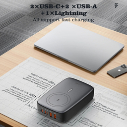 شارژر رومیزی الدینیو مدل GAN-6IN1-Q4010-140W