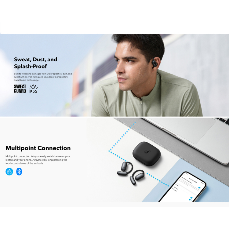 هدفون بی سیم انکر مدل Soundcore AeroFit 2