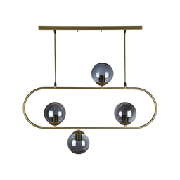 لوستر خطی آرام مدل 4 شعله حباب کروم کد 810