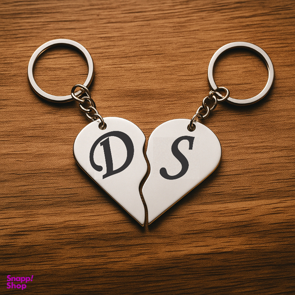 جاکلیدی گیلواره زراوشان مدل قلب دو تکه حرف D S