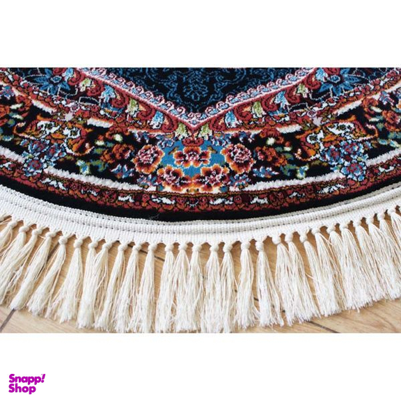 فرش ماشینی گرد مدل ناردون 101 رنگ سرمه ای