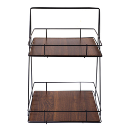 استند پذیرایی مدل دو طبقه کف چوبی