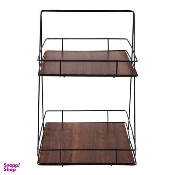 استند پذیرایی مدل دو طبقه کف چوبی