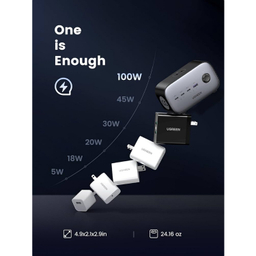 شارژر رومیزی 100 وات و چندراهی برق یوگرین مدل DigiNest Pro