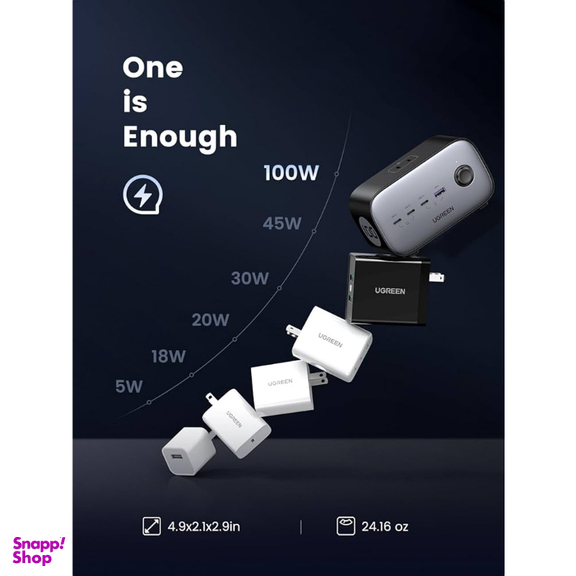 شارژر رومیزی 100 وات و چندراهی برق یوگرین مدل DigiNest Pro