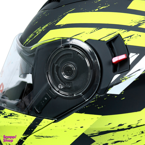 کلاه کاسکت فک متحرک ردلاین مدل 935 طرح مشکی زرد به همراه کاور