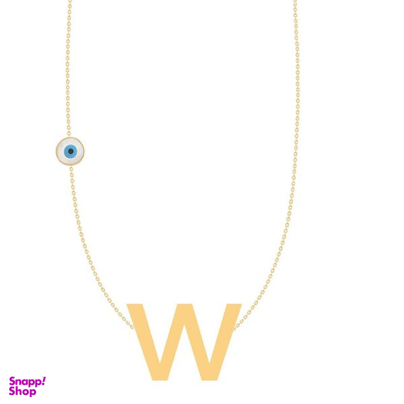 گردنبند طلا 18 عیار زنانه کرابو مدل حرف W چشم نظر Kr73015
