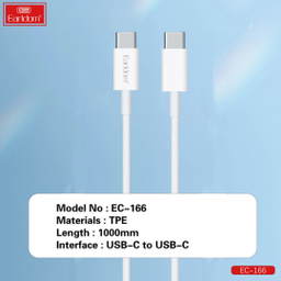 کابل فست شارژ دو سر Type-C ارلدام مدل PD Charging Cable EC-166 طول 1 متر