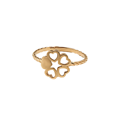 انگشتر طلا 18 عیار زنانه طلاجات مدل مینیمال پنج قلب کد 1004 سایز 50