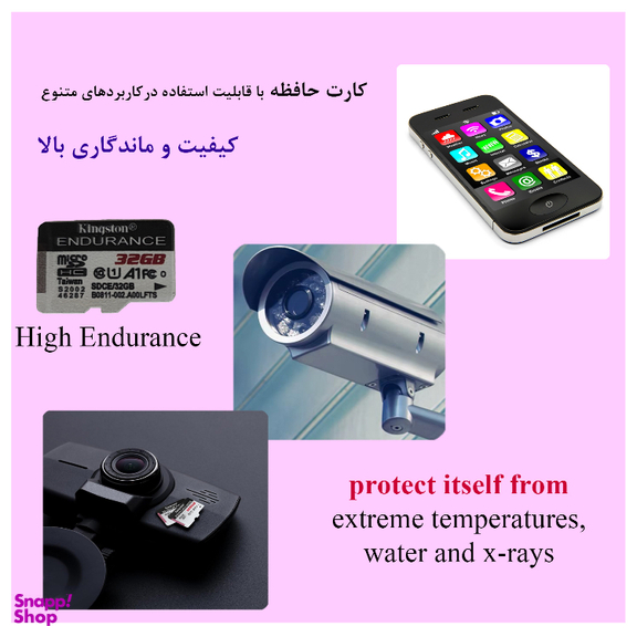 کارت حافظه MicroSDXC کینگستون مدل High Endurance 95Mb ظرفیت 128 گیگابایت