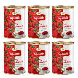 کنسرو رب گوجه فرنگی شهدین وزن 400 گرم بسته 6 عددی
