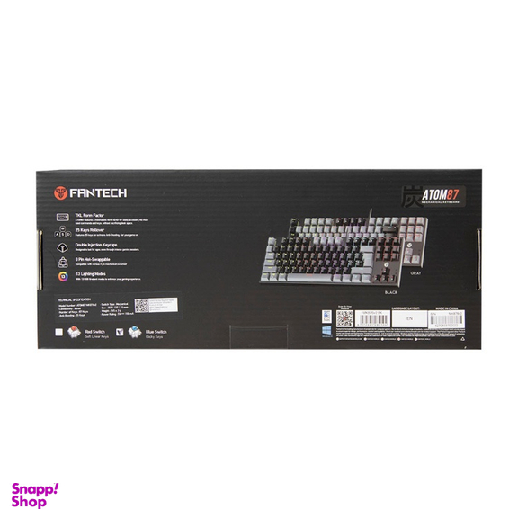 کیبورد گیمینگ فنتک کد Atom87 MK876v2 Blue Switch