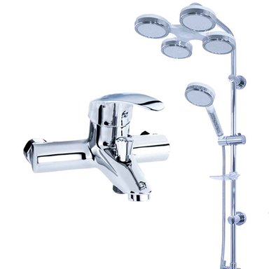 شیر حمام اندیکا مدل پریا به همراه علم دوش مدل هلی شاتی