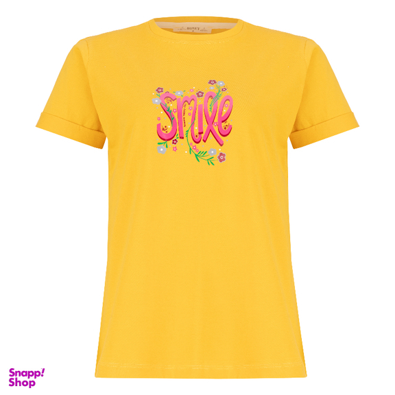 ست تیشرت و شلوار راحتی زنانه مدل Smile کد 1027/1 رنگ زرد