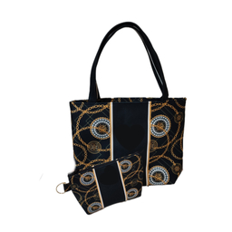 کیف زنانه بهمراه کیف آرایشی طرح زنجیری کد 23 مجموعه 2 عددی