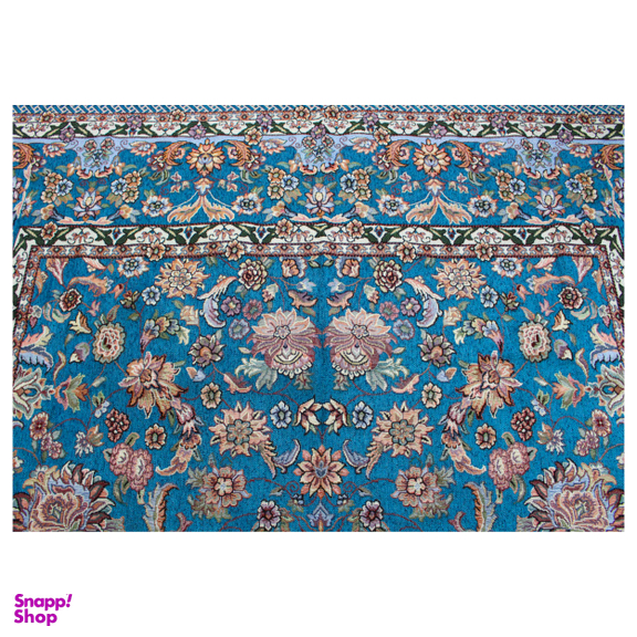 روفرشی طرح افشان زمینه آبی فیروزه ای