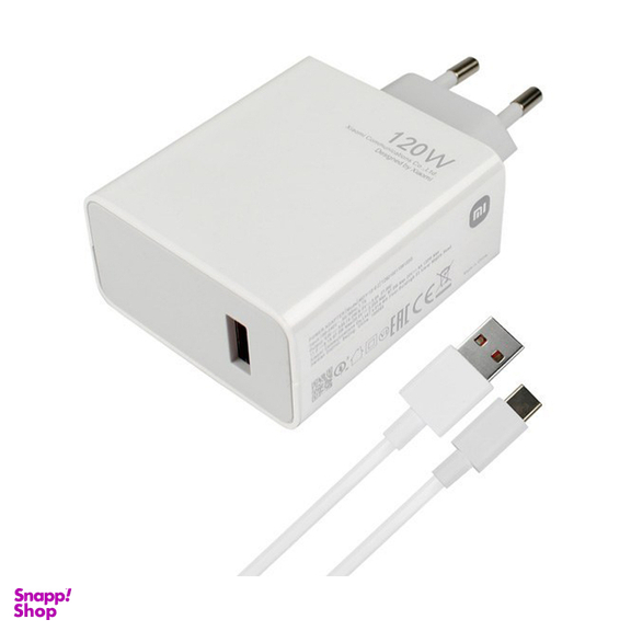 شارژر دیواری شیائومی مدل QC 120W کد 100877 به همراه کابل Type-C