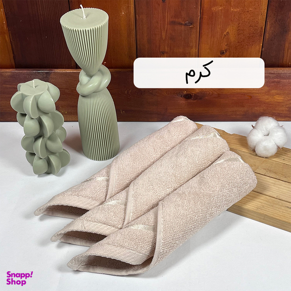 دستمال حوله ای آشپزخانه بهباف آذر کد H-01 بسته 3 عددی
