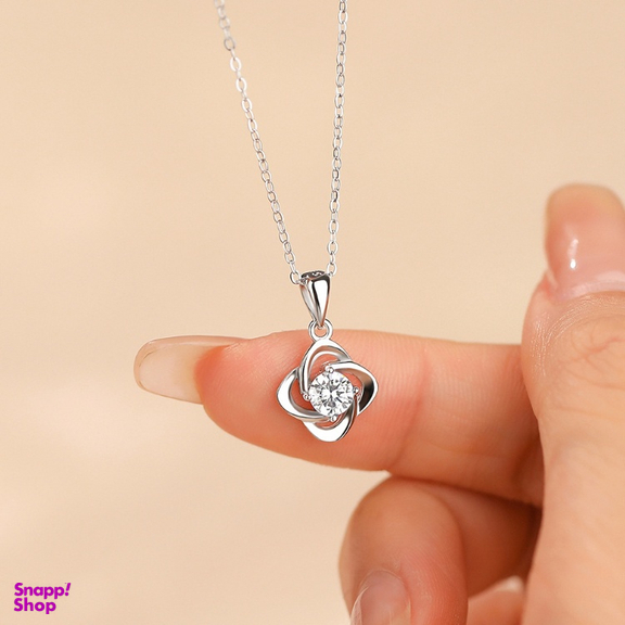 گردنبند نقره زنانه مدل تک نگین کد N2154