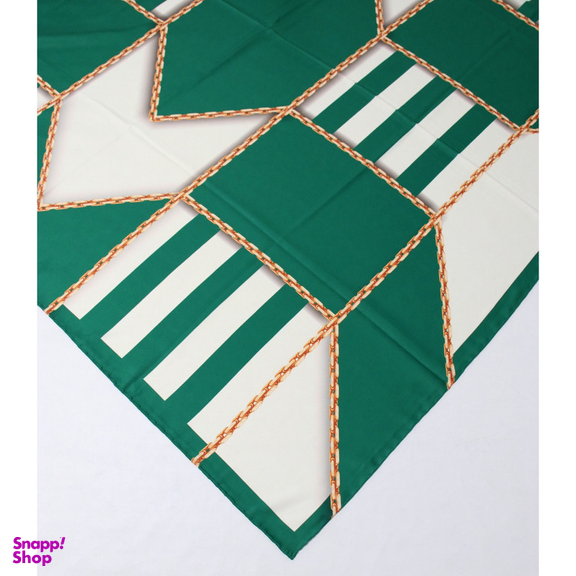 روسری زنانه آنالیا مدل ابریشم دست دوز طرح زنجیری کلاسیک کد ana-2821