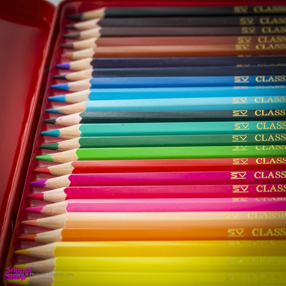 مداد رنگی 24 رنگ فابر کاستل جعبه فلزی مدل Classic