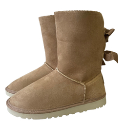 بوت زنانه طرح اگ مدل پشت بندی رنگ کرم