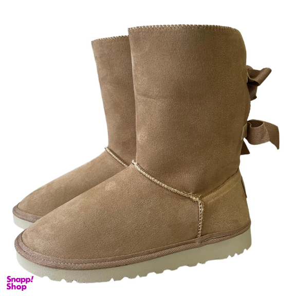 بوت زنانه طرح اگ مدل پشت بندی رنگ کرم