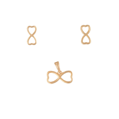 نیم ست طلا 18 عیار زنانه طلاجات مدل قلب پاپیونی کد 1005