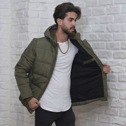 کاپشن مردانه مدل 1102 رنگ زیتونی