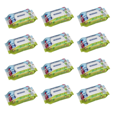 دستمال مرطوب کودک بالشتی نیوساد مدل Happu Owl مجموعه ۱۲ بسته 64 عددی