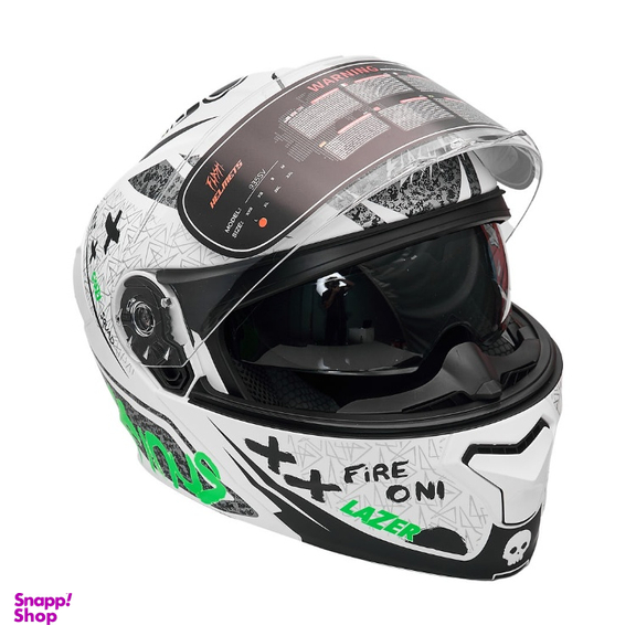 کلاه کاسکت فک متحرک فلش مدل 935SV Neon-YellowGreen-White