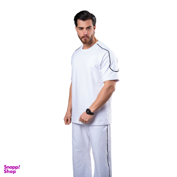 ست تیشرت و شلوار مردانه مدل گلکسی کد 10 رنگ سفید