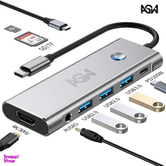 USB هاب 9 پورت Type-C ای جی دبلیو مدل BYL-2410
