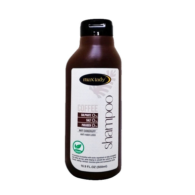شامپو مکس لیدی فاقد سولفات، نمک و پارابن حاوی عصاره قهوه حجم 500 میلی‌ لیتر
