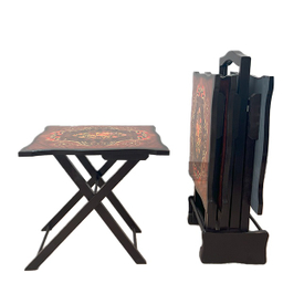 میز عسلی طرح گیتار کد AG01 مجموعه 4 عددی به همراه استند